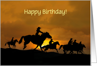 Country Western Cowboy and Cowgirl Custom Enjoy the Ride Birthday card
