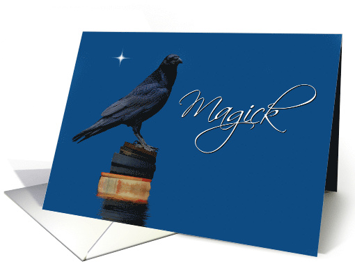 Magick Raven or Crow and Spell Books Blank card (1652660)