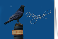 Magick Raven or Crow and Spell Books Blank card