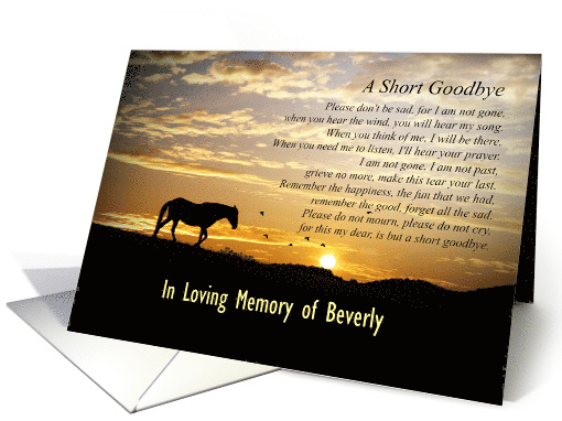 Horse in Sunlight Spiritual Poem Custom Sympathy card (1653140)