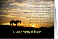 Horse in Sunlight Spiritual Poem Custom Sympathy card