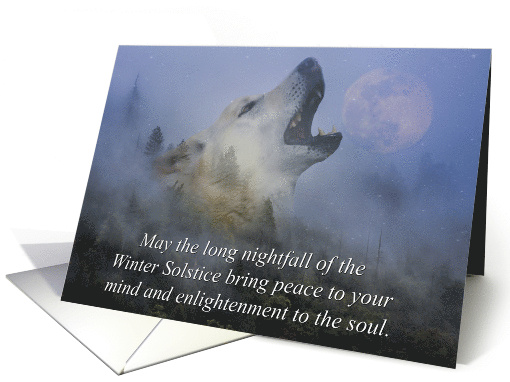 Wolf Spirit in the Forest with Moon Winter Solstice card (1653562)