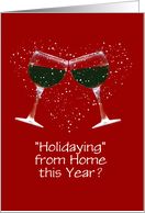 Funny Wine Covid 19 Corona Virus Stay At Home Holiday Custom card
