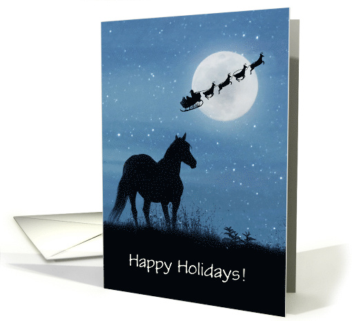 Horse and Santa Happy Holiday Custom Cover card (1656156)