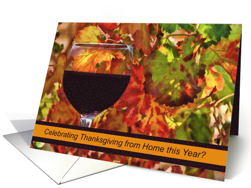 Covid 19 Corona Virus Thanksgiving Social Distancing Wine card