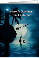 Lighthouse Santa Sailboat and Dolphin California Season’s Greetings! card