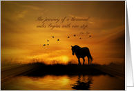 Encouragement Lao Tzu Famous Quote a Thousand Miles Horse and Bird card