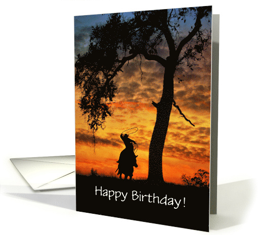 Cowboy Country Western Happy Birthday Customizable card (1663638)
