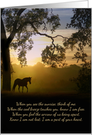 Thinking of You at Your Time of Loss Spiritual Poem with Horse and Sun card