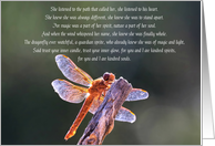 Pagan Wicca Inspired Happy Birthday with Poem Dragonfly and Moon card