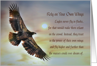 Golden Eagle Flying Believe in Yourself Encouragement card