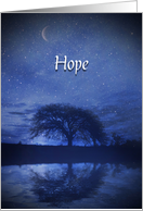 Encouragement Hope with Oak Tree and Crescent Moon card