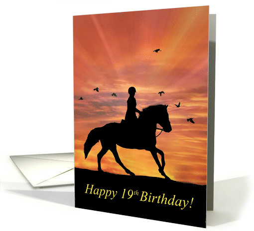 Happy 19th Birthday with Horse and Rider in Sun card (1668178)