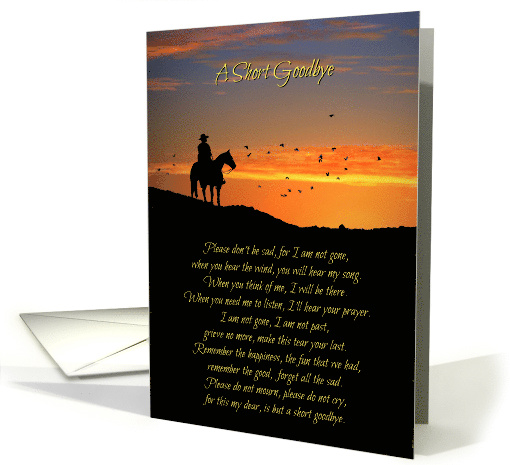 Country Western Cowboy Spiritual Sympathy with Horse and Birds card