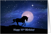 Magical Unicorn Happy 25th Birthday card