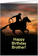 Happy Birthday Brother Customizeable Cowboy Country Western card