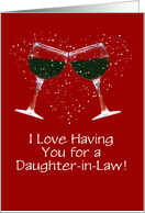 Happy Birthday Daughter in Law Funny Wine Themed Customizable card