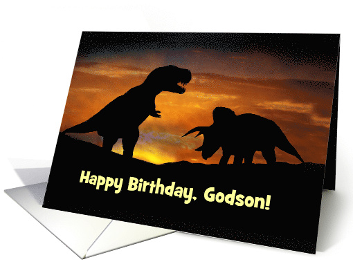 Happy Birthday Godson Dinosaurs Custom Cover card (1668900)