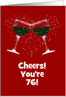 76th Wine Themed Customizable Happy Birthday card