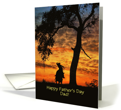 Roping Cowboy Happy Fathers Day Customizable for Dad card (1669270)