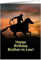 Happy Birthday to My Brother In Law Custom Cover Cowboy Country card