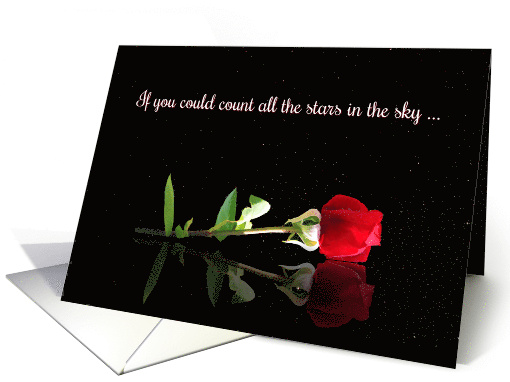 Red Rose I Love You Romantic Starry Night card (1669496)