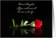 Daughter Birthday with Rose and Stars Sentimental Customizable card