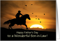 Cowboy Father’s Day for Wonderful Son In Law Custom Cover card