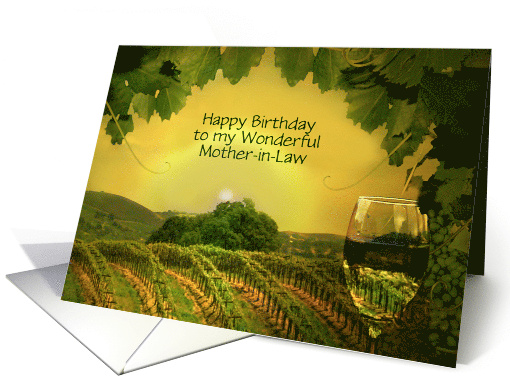 Wine and Vineyard Happy Birthday Mother in Law Vintage... (1675806)