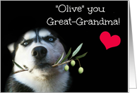 Sweet and Happy Mother’s Day for Great Grandma Grandmother Dog Olives card