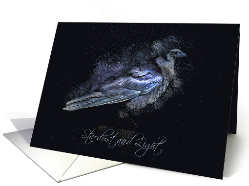 Wiccan Inspired Happy Birthday Stardust and Raven Crow Magicak card