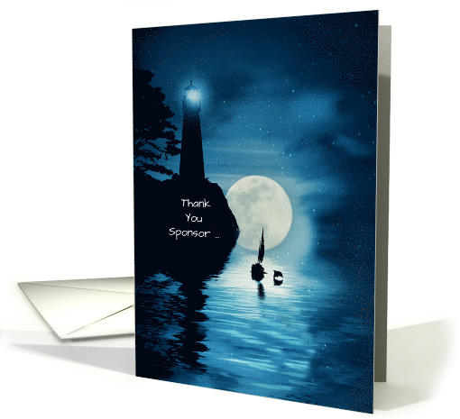 Thank You Sponsor Recovery Lighthouse and Sailboat Nautical Sea card