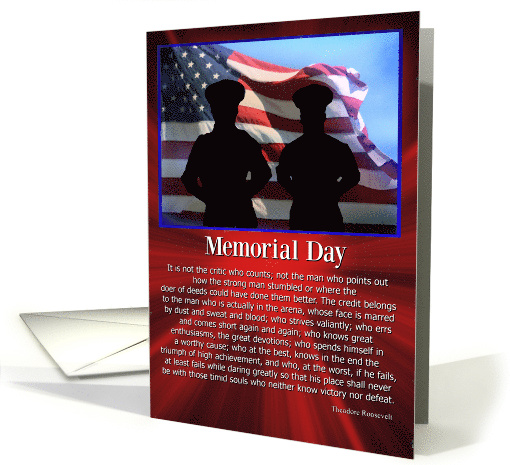 Memorial Day Military Remembrance Famous Quote Teddy Roosevelt card