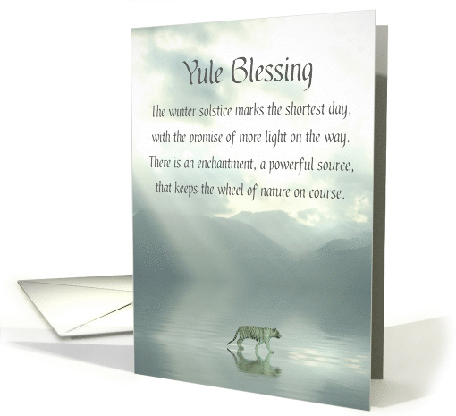 Yule Blessings Tiger and Ice Winter Solstice Poem card (1679892)