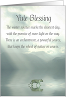 Yule Blessings Tiger and Ice Winter Solstice Poem card