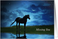 Missing You Horse Crescent Moon Stars card