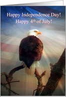 July 4th Patriotic Bald Eagle and American Flag Independence Day card