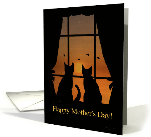 Happy Mother's Day Two Cats in the Window Furry Kids card (1682068)
