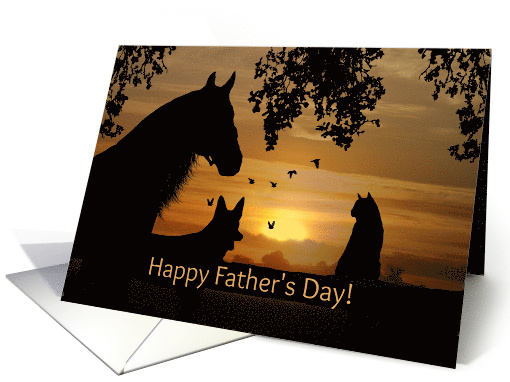 Happy Father's Day from Horse Dog Cat Pets card (1682112)