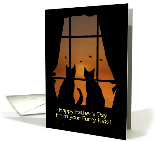 Happy Father's Day from Cat or Cats in Window card (1682114)
