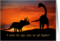 Missing You Funny with Dinosaurs card