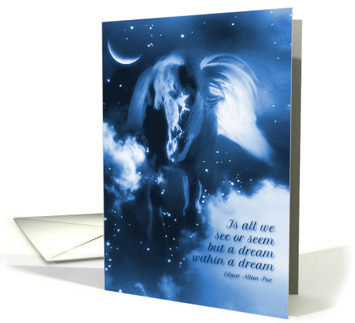 Horse Fantasy Dream Blank Card Edgar Allan Poe But a Dream card