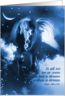 Horse Fantasy Dream Blank Card Edgar Allan Poe But a Dream card