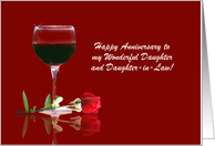 Happy Anniversary Daughter and Her Wife Daughter In Law Customizable card