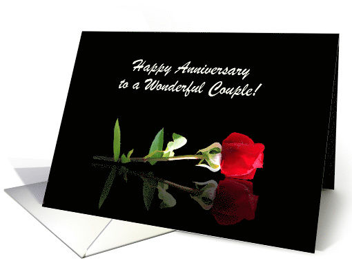 Happy Anniversary for a Couple Custom Cover with Red Rose Flower card