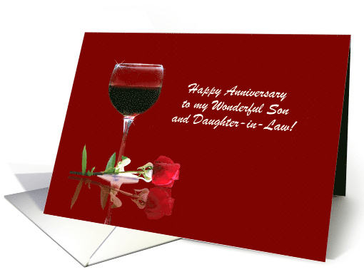 Anniversary for Son and Daughter In Law Wife Red Wine and... (1685258)