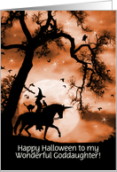 Halloween Witch and Unicorn for Goddaughter Custom Cover card