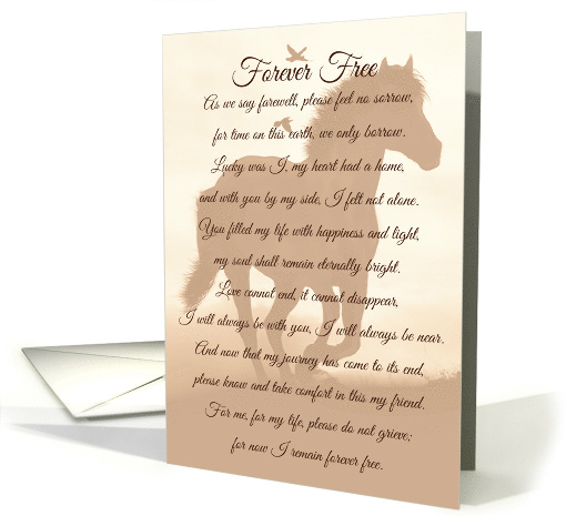 Horse Sympathy with Spiritual Poem done in Sepia Tones card (1688466)