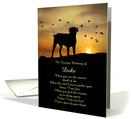 Custom Name Dog Sympathy with Spiritual Poem card (1689780)