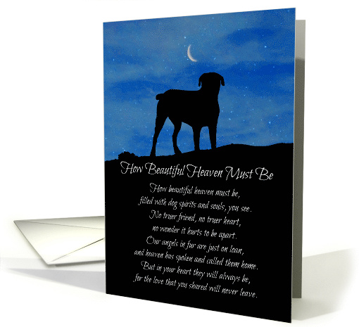 Dog Sympathy Dogs in Heaven Spiritual Poem Condolences card (1689798)